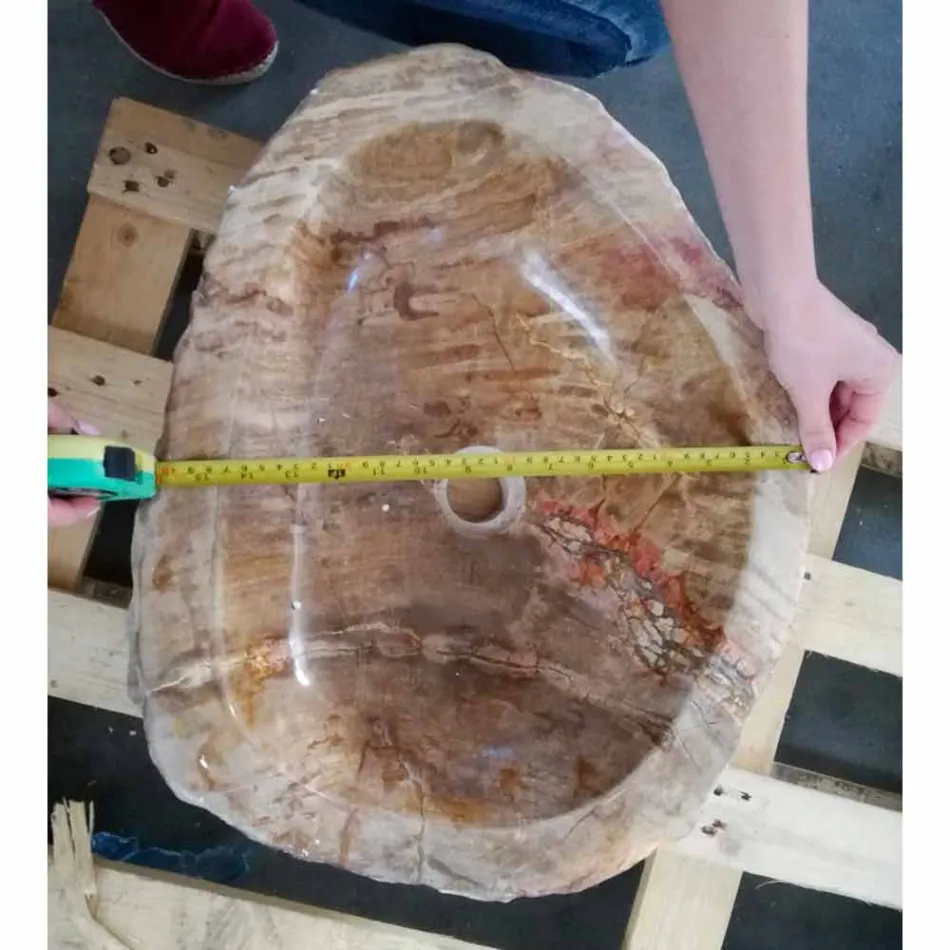 Drewniana umywalka Fossil Counter Goa jednoelementowy Viadurini