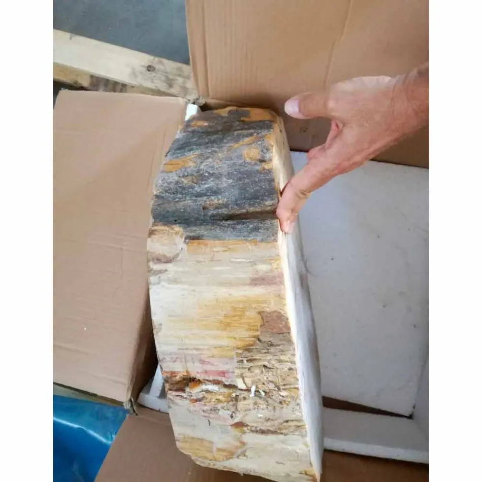 Drewniana umywalka Fossil Counter Goa jednoelementowy Viadurini