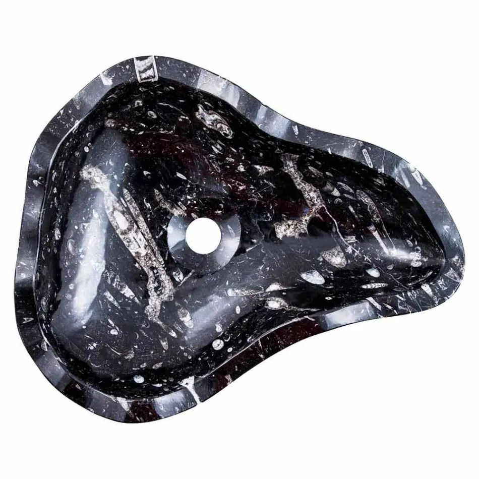 Marmurowa umywalka z nowoczesnymi podporami skamielin - Burgeo Viadurini