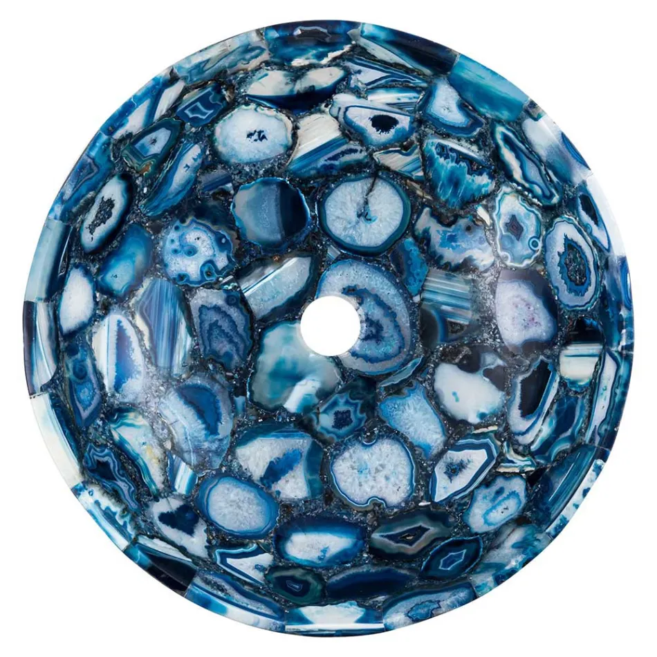 Umywalka nablatowa Sasha z kamienia agatowego unikatowe, ręcznie robione Viadurini