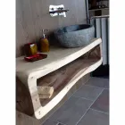 Umywalka nablatowa wykonana ręcznie w Pietra di Fiume - Aurea Viadurini