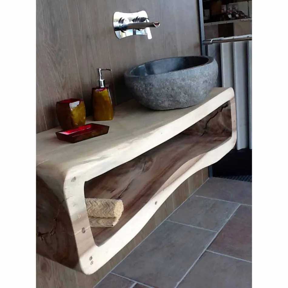 Umywalka nablatowa wykonana ręcznie w Pietra di Fiume - Aurea Viadurini