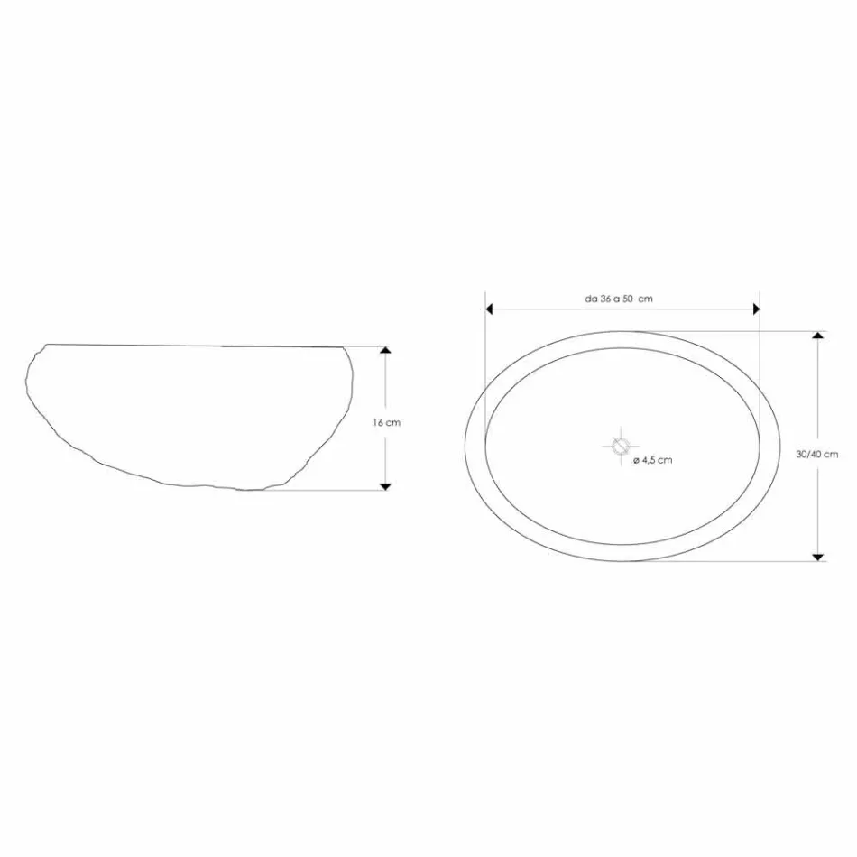 Umywalka nablatowa wykonana ręcznie w Pietra di Fiume - Aurea Viadurini