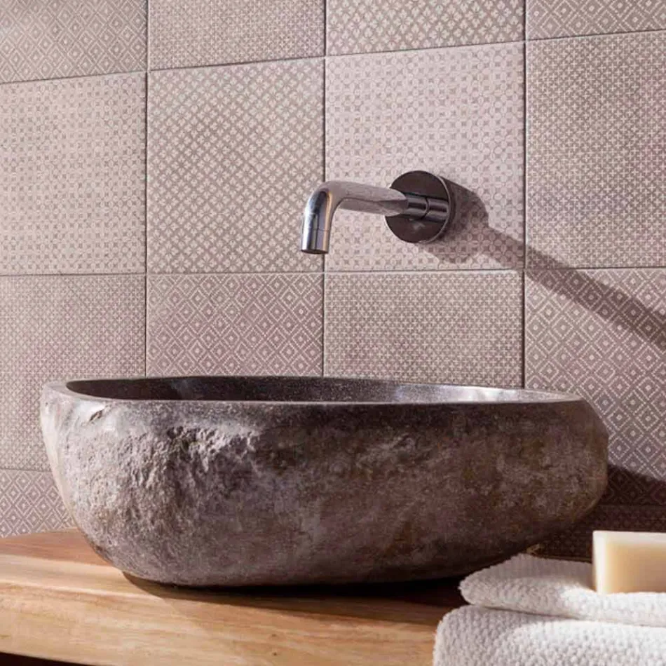 Umywalka nablatowa wykonana ręcznie w Pietra di Fiume - Aurea Viadurini