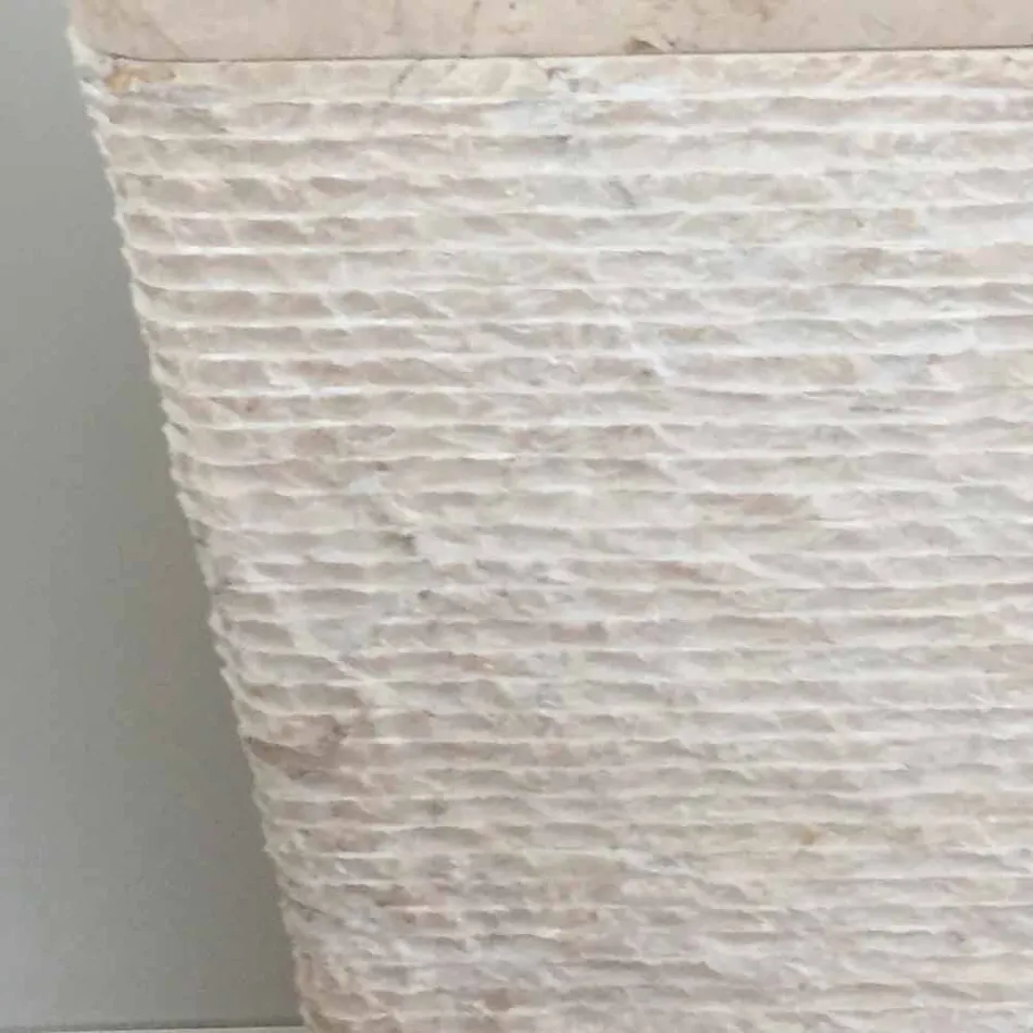 Umywalka z naturalnego kamienia, kolumna Robin, biała jednoczęściowa Viadurini