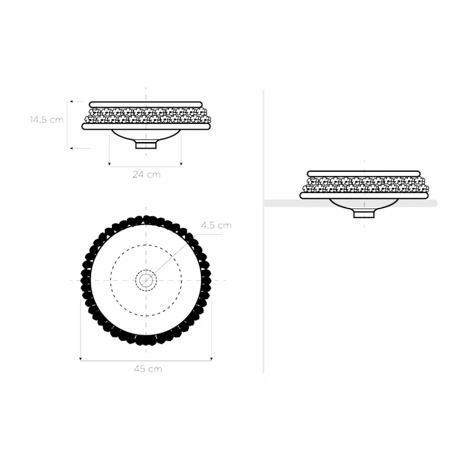 Umywalka porcelanowa z ręcznie nakładanymi płatkami Made in Italy - Amarone Viadurini