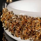 Umywalka porcelanowa z ręcznie nakładanymi płatkami Made in Italy - Amarone Viadurini