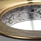 Wbudowany zlew z ognistej gliny z platynową koronką Made in Italy - Erioli Viadurini