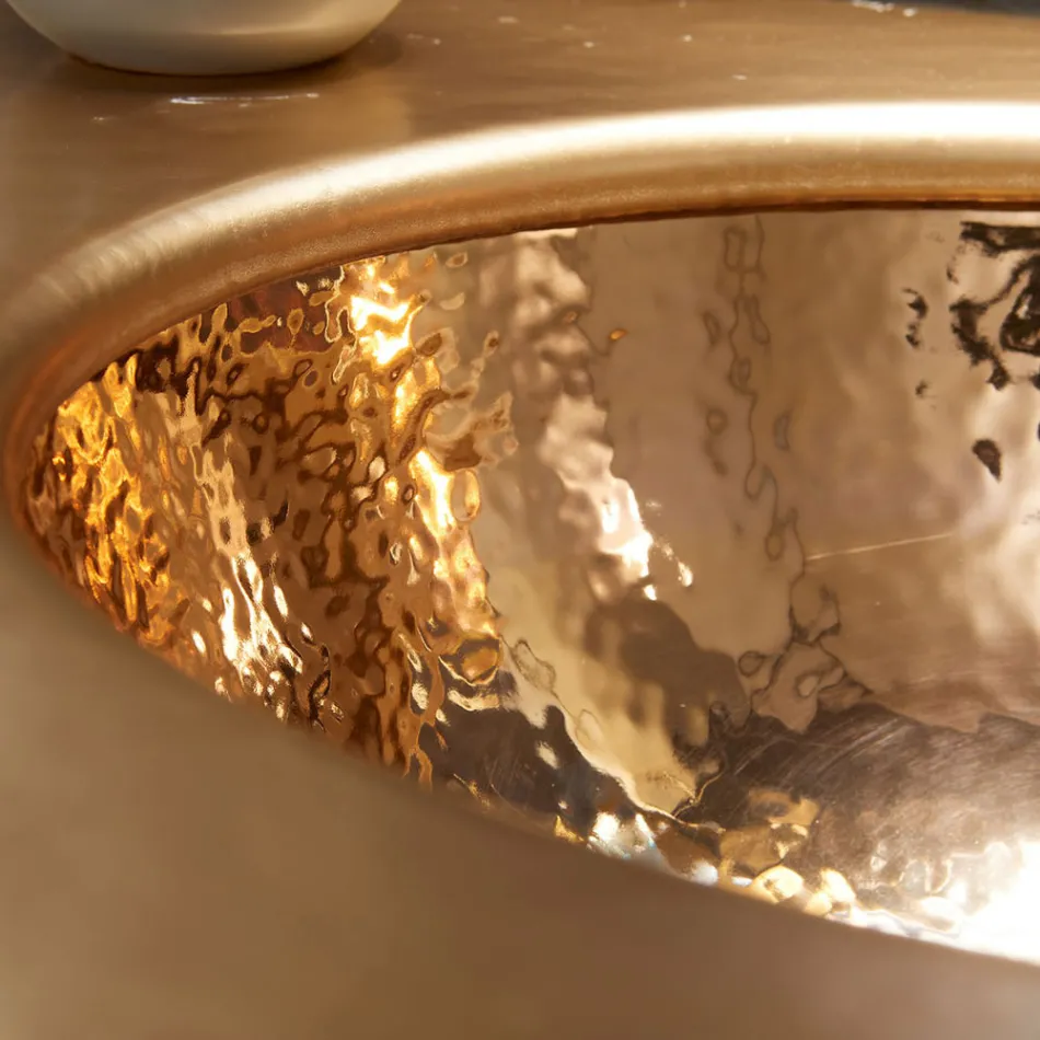 Wbudowana umywalka z szamotowej gliny z 3 wykończeniami Made in Italy - Erioli Viadurini