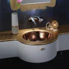 Wbudowana umywalka z szamotowej gliny z 3 wykończeniami Made in Italy - Erioli Viadurini