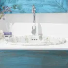 Umywalka wpuszczana w klasycznej porcelanie ręcznie we Włoszech, Santiago Viadurini