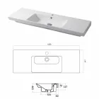 Nowoczesny blat i zagłębiona umywalka w kolorowej ceramice Maida Viadurini