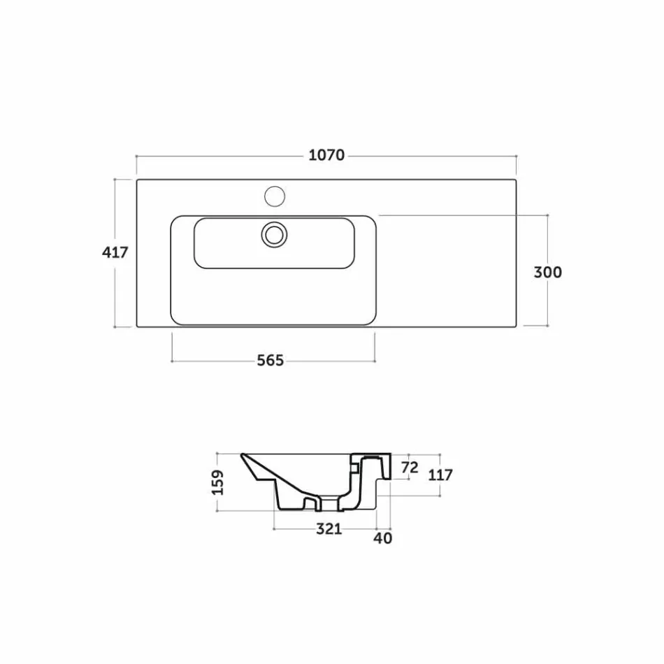 Nowoczesna lewica i zagłębiony basen w Ceramica Maida Viadurini