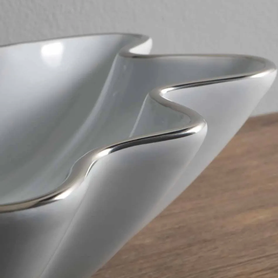 Nowoczesna umywalka nablatowa z białej ceramiki wyprodukowanej we Włoszech Rayan Viadurini