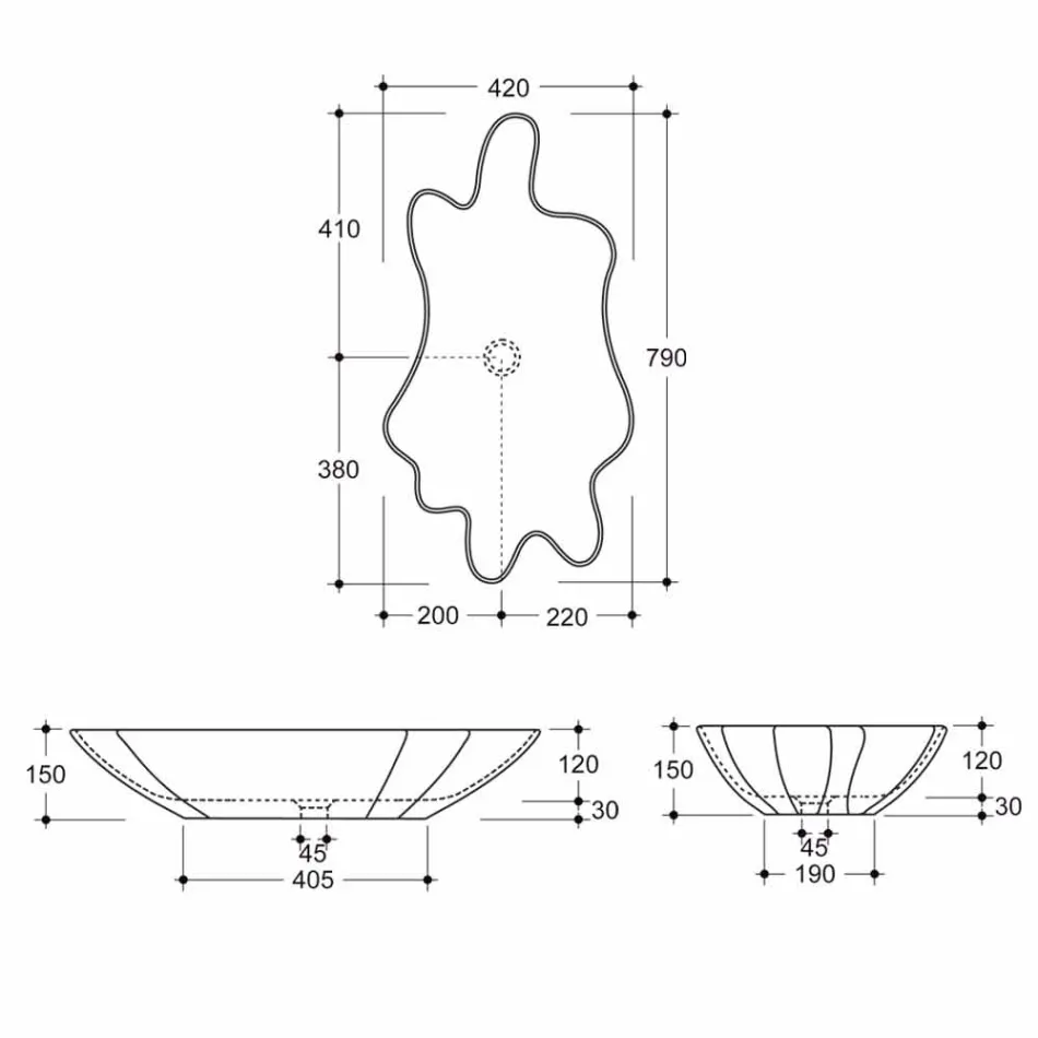 Nowoczesna umywalka nablatowa z białej ceramiki wyprodukowanej we Włoszech Rayan Viadurini