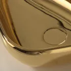 Nowoczesna umywalka nablatowa ze złotej ceramiki wyprodukowana we Włoszech Sofia Viadurini