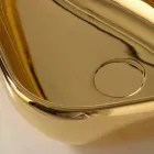 Nowoczesna umywalka blatowa ze złotej ceramiki wykonana we Włoszech Sofia Viadurini