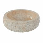 Nowoczesna umywalka nablatowa z białego kamienia naturalnego Lola, unikatowa Viadurini