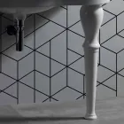 Nowoczesna umywalka ścienna z nogami lub bez, L90 cm w Avise Ceramic Viadurini