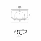 Nowoczesna umywalka ścienna z nogami lub bez, L90 cm w Avise Ceramic Viadurini