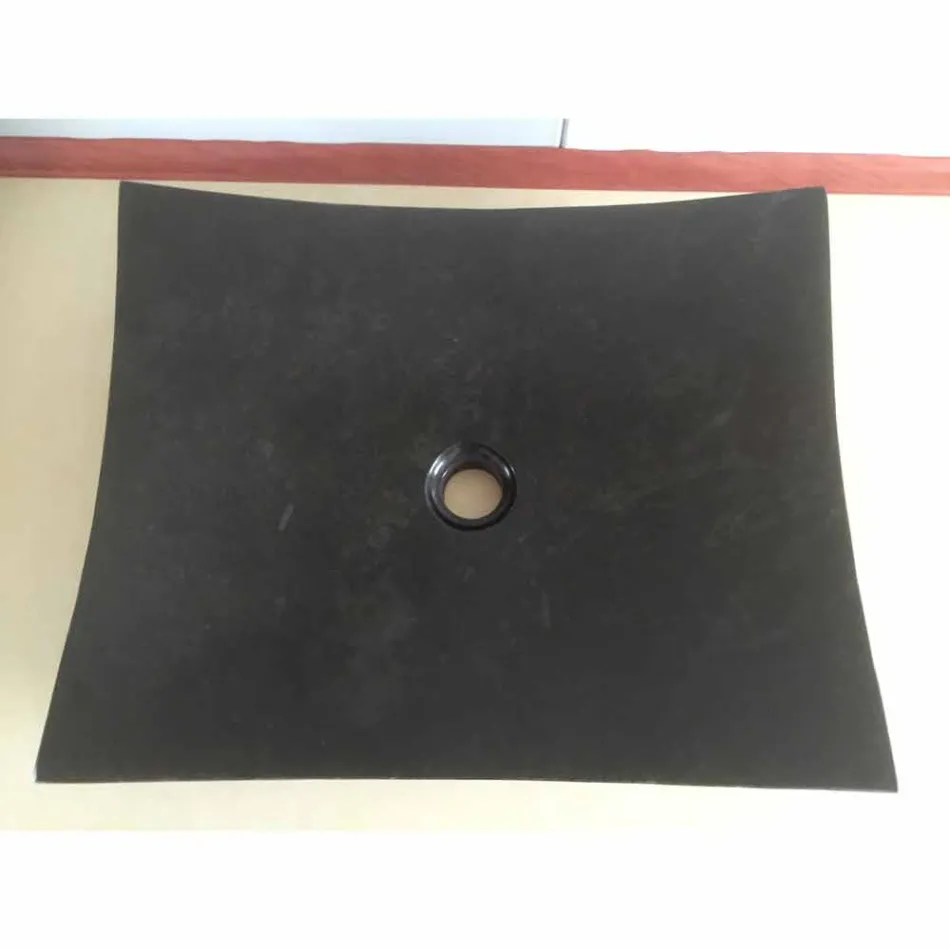 Czarna umywalka w łazience z naturalnego kamienia Miłość, unikatowy kawałek Viadurini