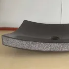 Czarna umywalka w łazience z naturalnego kamienia Miłość, unikatowy kawałek Viadurini