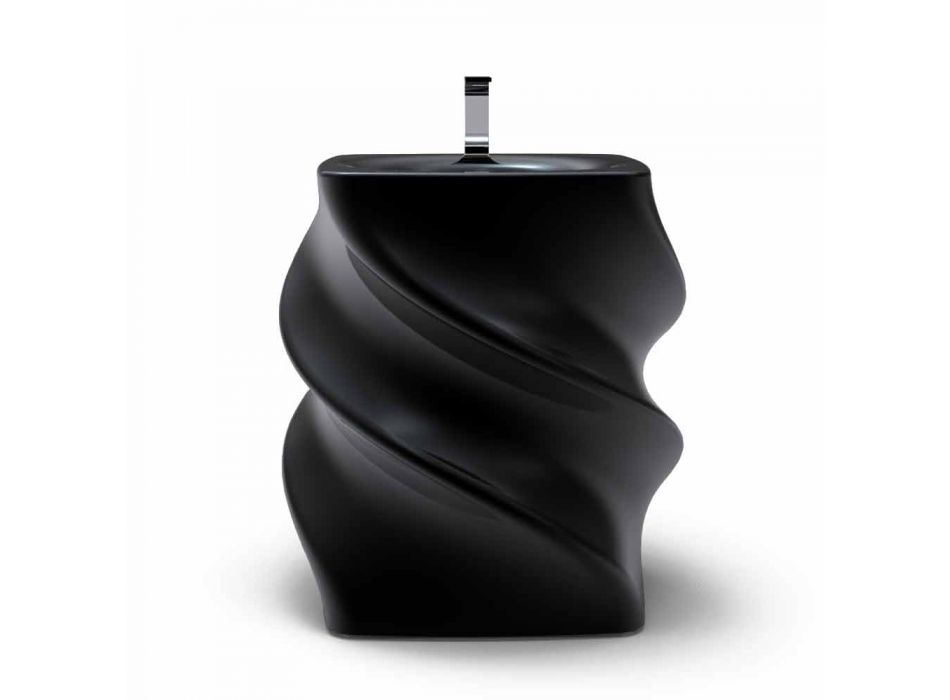 Czarny wolnostojąca umywalka Twist nowoczesny design made in Italy Viadurini