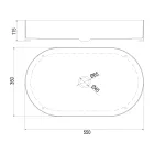 Owalna umywalka nablatowa ze stali nierdzewnej w różnych wykończeniach - Anemone Viadurini