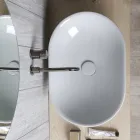 Owalna umywalka nablatowa z błyszczącej, kolorowej ceramiki Made in Italy - Nelly Viadurini