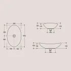 Owalna umywalka nablatowa z błyszczącej ceramiki Made in Italy - Jumper Viadurini