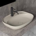 Owalna umywalka nablatowa do łazienki z ceramiki Made in Italy - Omarance