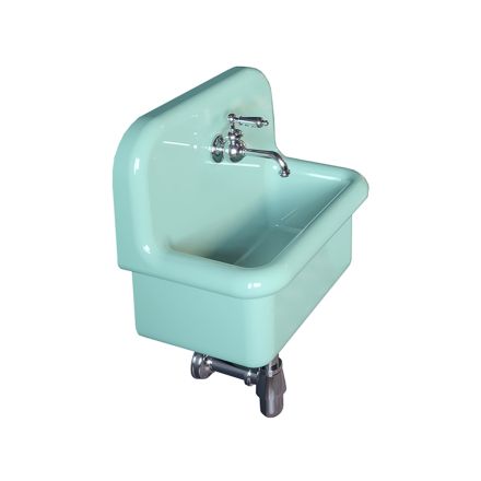 Umywalka do wyposażenia łazienki w Wodnej Zielonej Ceramice Jednokolorowej - Jaśmin Viadurini