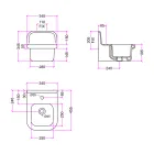 Prostokątna podwieszana ceramiczna umywalka łazienkowa - Elodie Viadurini