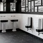 Prostokątna ceramiczna umywalka nablatowa - Holly Viadurini