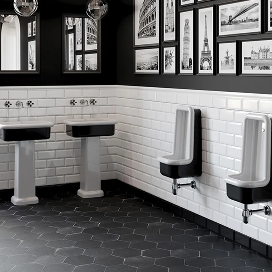 Prostokątna ceramiczna umywalka nablatowa - Holly Viadurini