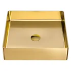 Kwadratowa umywalka nablatowa ze stali nierdzewnej w różnych wykończeniach - Calendula Viadurini