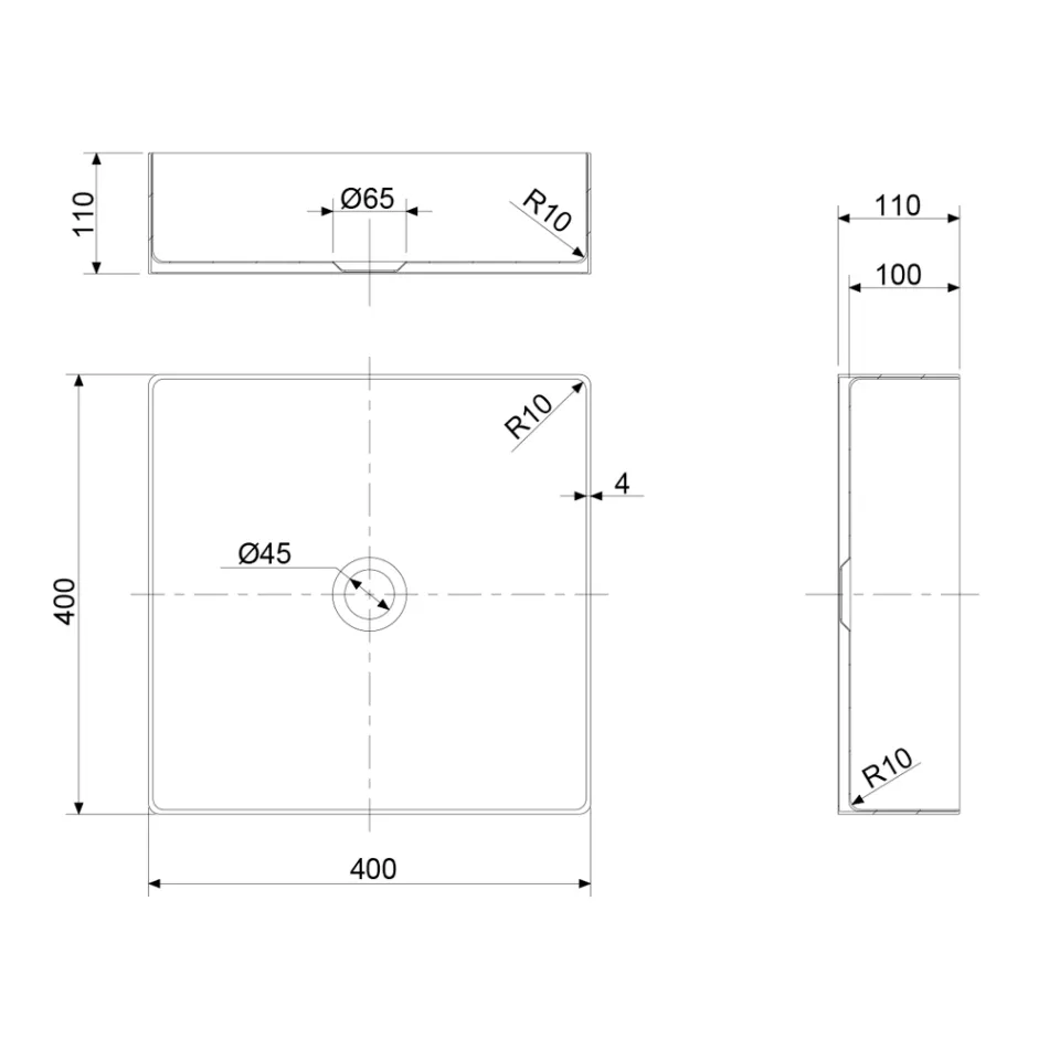 Kwadratowa umywalka nablatowa ze stali nierdzewnej w różnych wykończeniach - Calendula Viadurini
