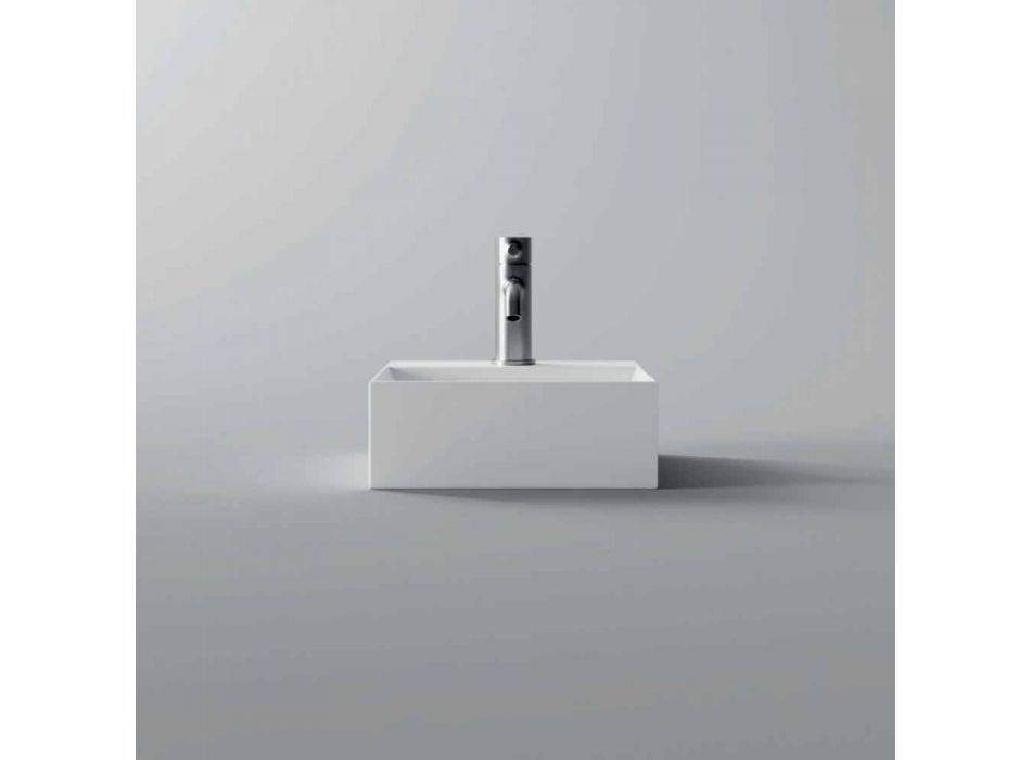 Umywalka ceramiczna kwadratowa lub prostokątna o nowoczesnym designie Made in Italy - Act Viadurini