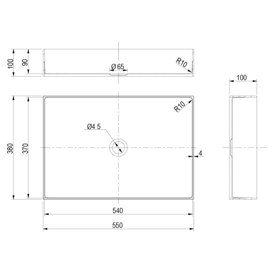 Prostokątna umywalka nablatowa ze stali nierdzewnej w różnych wykończeniach - Camellia Viadurini