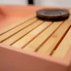 Prostokątna umywalka nablatowa wykonana z lastryko w kolorze pomarańczy Mali - Azalia Viadurini