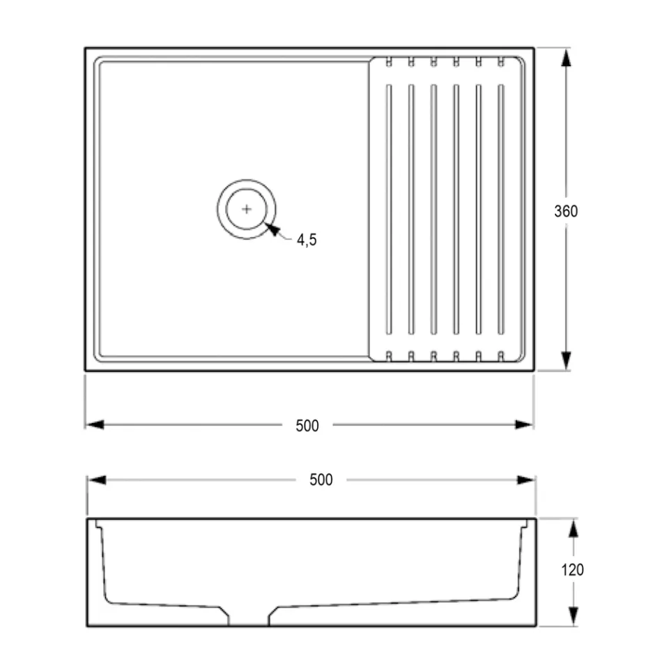 Prostokątna umywalka nablatowa wykonana z lastryko w kolorze pomarańczy Mali - Azalia Viadurini