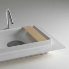 prostokątna umywalka ceramiczna w całości metalowa podstawa Fred Viadurini