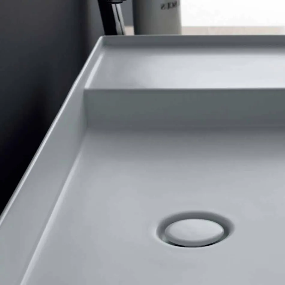 Nowoczesne prostokątna umywalka kolorowe ceramiczne Ikona Alice Ceramika Viadurini