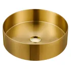 Okrągła umywalka nablatowa ze stali nierdzewnej w różnych wykończeniach - Fiordaliso Viadurini