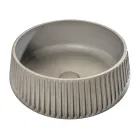 Okrągła umywalka nablatowa wykonana z cementu i żywicy - Ibisco Viadurini