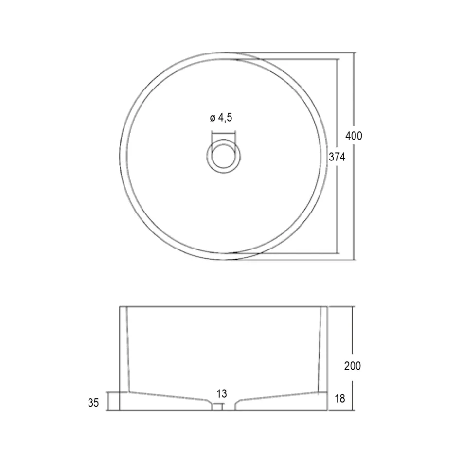 Okrągła umywalka nablatowa wykonana z lastryko w kolorze pomarańczy Mali - Azalia Viadurini