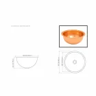 Okrągły wzór zlew miedziany, ręcznie, Plant Viadurini