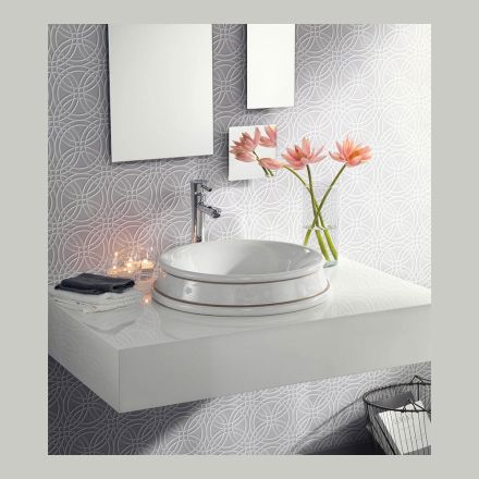 Częściowo wpuszczana umywalka łazienkowa wykonana z szamotowej gliny Made in Italy - Erasmo Viadurini