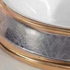 Projekt częściowo wpuszczona umywalka w glinie ogniowej ręcznie we Włoszech, Manilo Viadurini