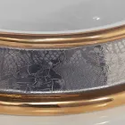 Projekt częściowo wpuszczona umywalka w glinie ogniowej ręcznie we Włoszech, Manilo Viadurini